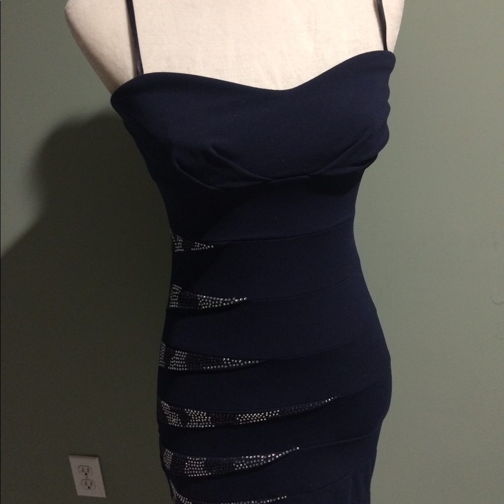 Navy Blue City Triangle evening dress